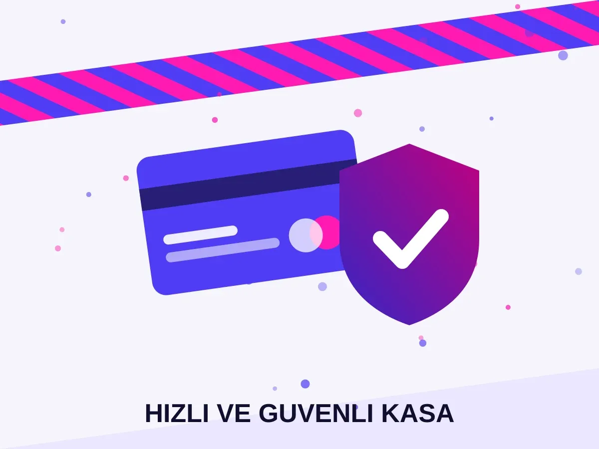 Asyabahis ödeme yöntemleri ve güvenli kasa altyapısını simgeleyen kart ve kalkan illüstrasyonu